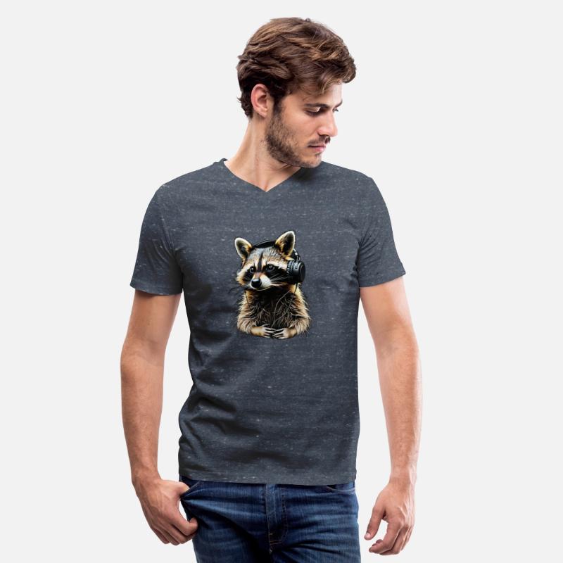 Raccoon DJ headphones T-shirt super mu - UniqueTee