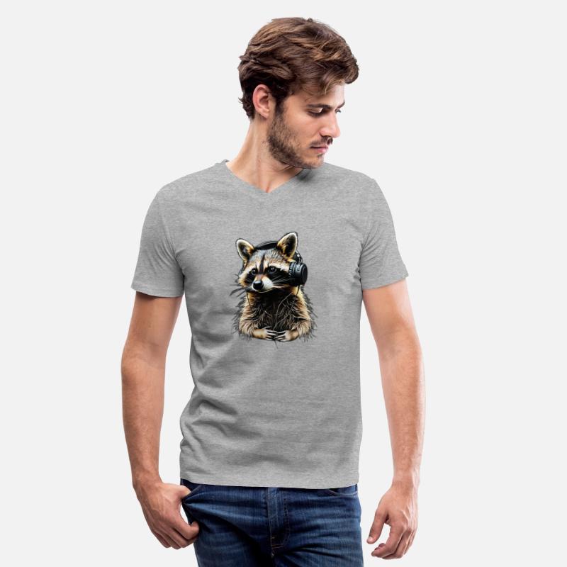 Raccoon DJ headphones T-shirt super mu - UniqueTee