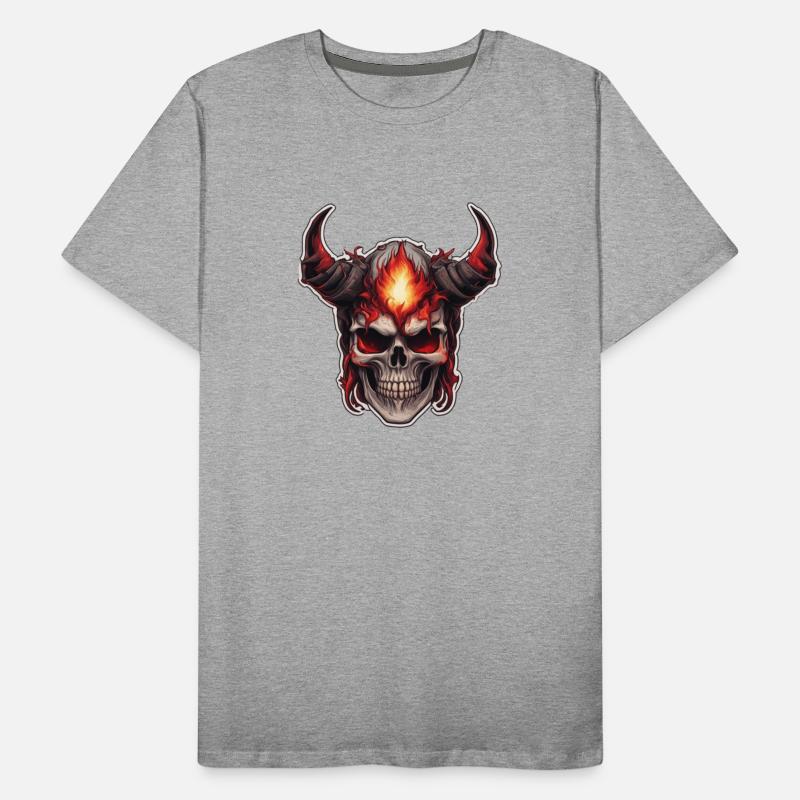 Red-Horned Skull with Fires