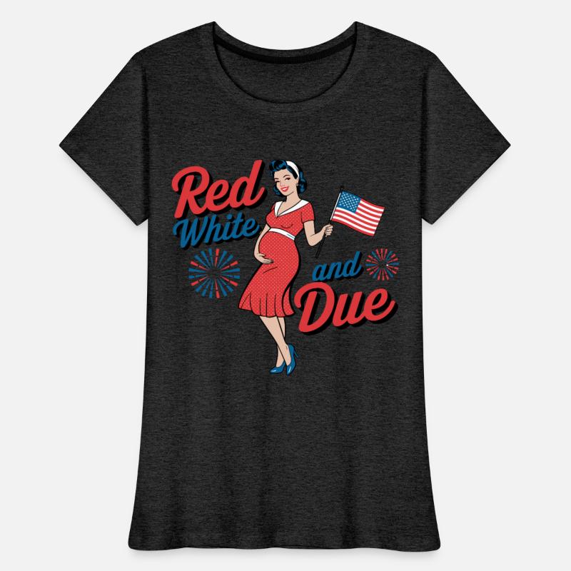 Red White and Due Funny Patriotic Pregnancy USA