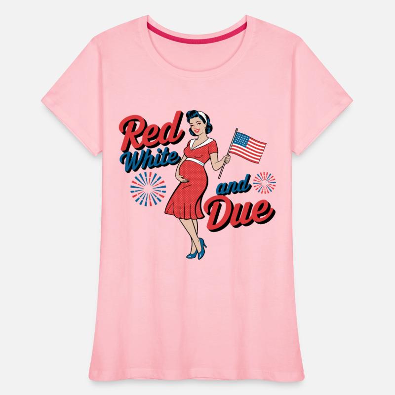 Red White and Due Funny Patriotic Pregnancy USA