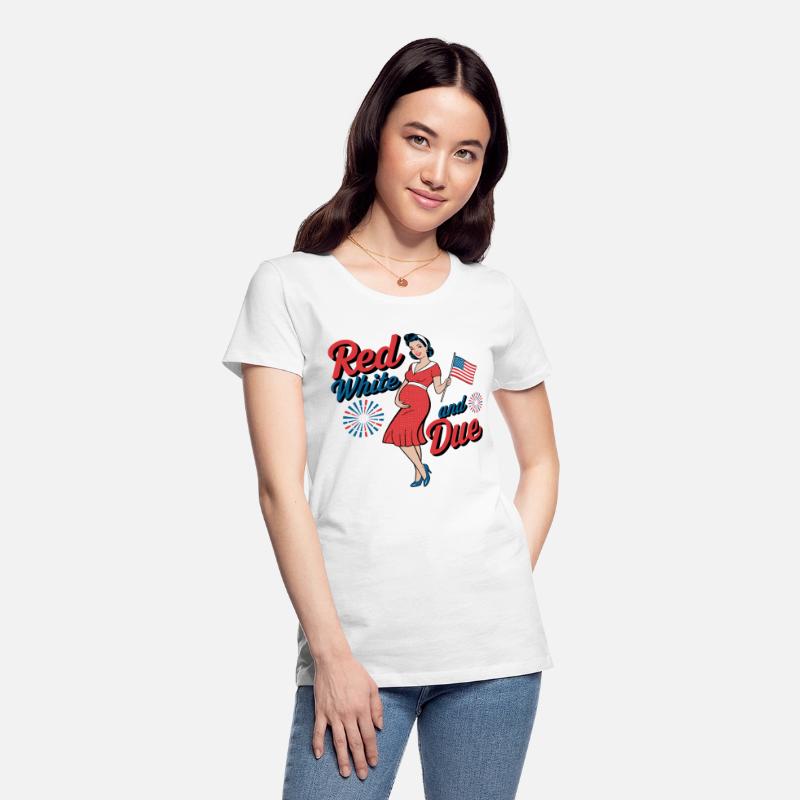 Red White and Due Funny Patriotic Pregnancy USA