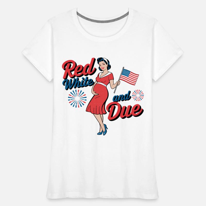 Red White and Due Funny Patriotic Pregnancy USA