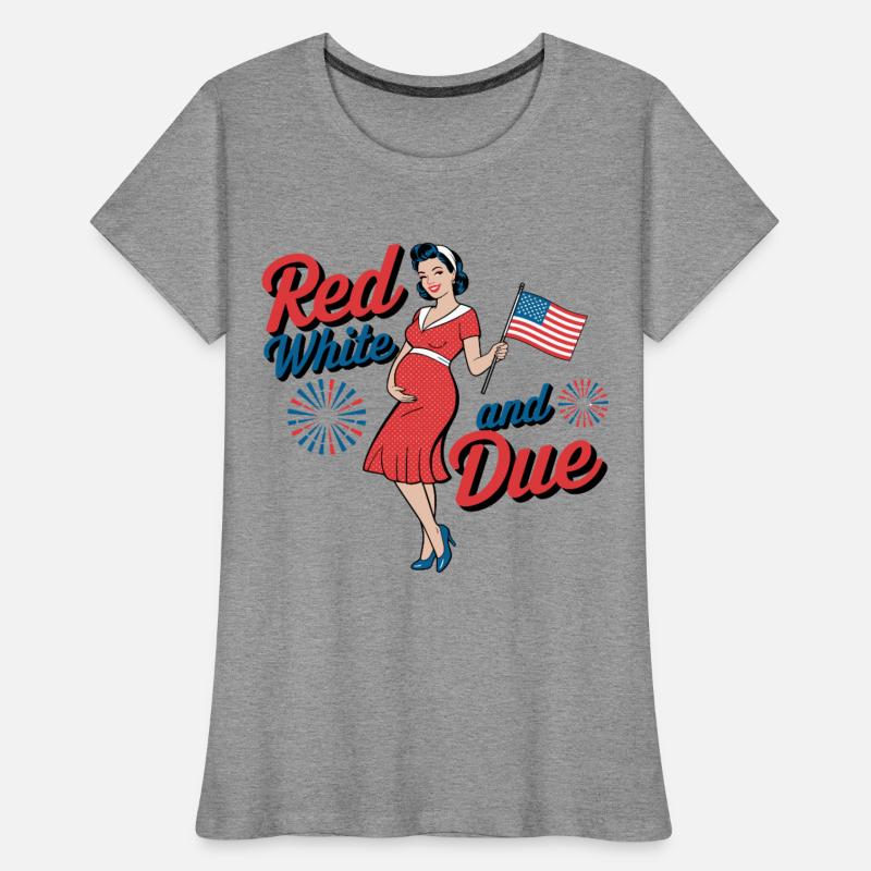 Red White and Due Funny Patriotic Pregnancy USA