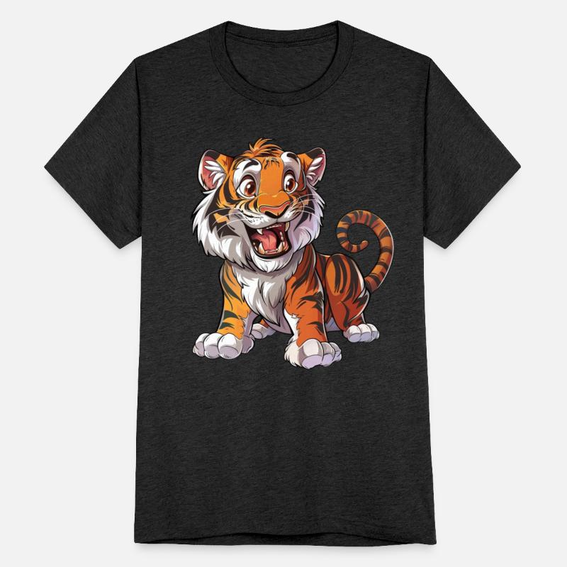 Roaring Young Tiger Cub Playful Stance