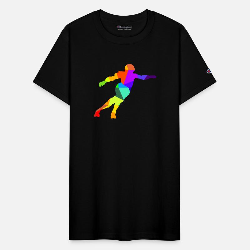 Roller derby inline skates rainbow colors polygon