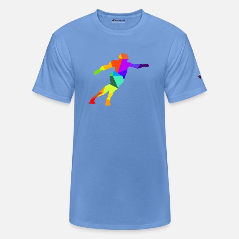 Roller derby inline skates rainbow colors polygon