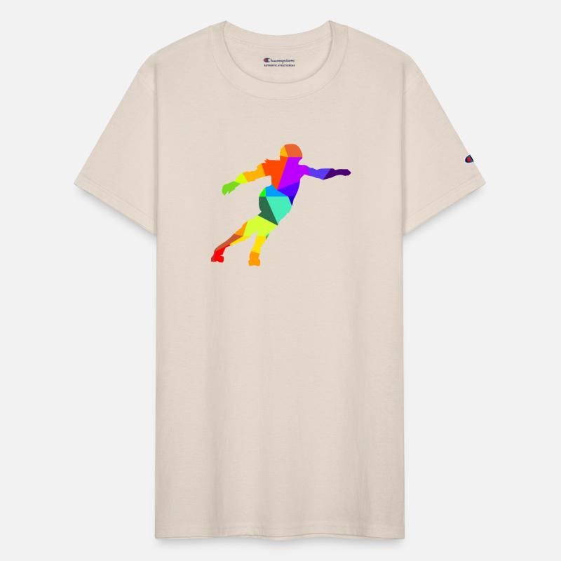 Roller derby inline skates rainbow colors polygon