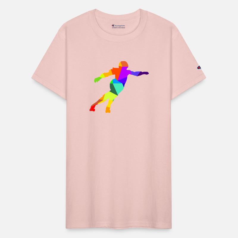 Roller derby inline skates rainbow colors polygon