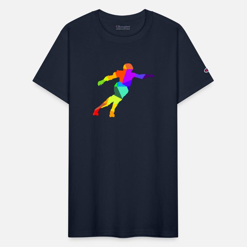 Roller derby inline skates rainbow colors polygon