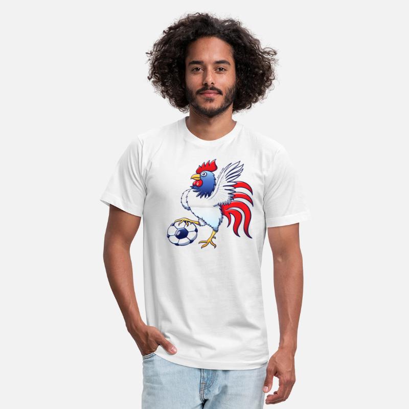 Rooster Posing and Stepping on a Soccer Ball