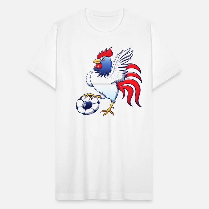 Rooster Posing and Stepping on a Soccer Ball