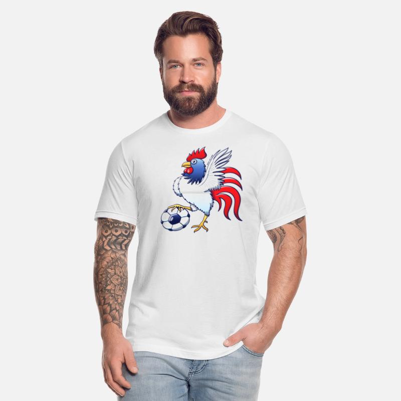 Rooster Posing and Stepping on a Soccer Ball