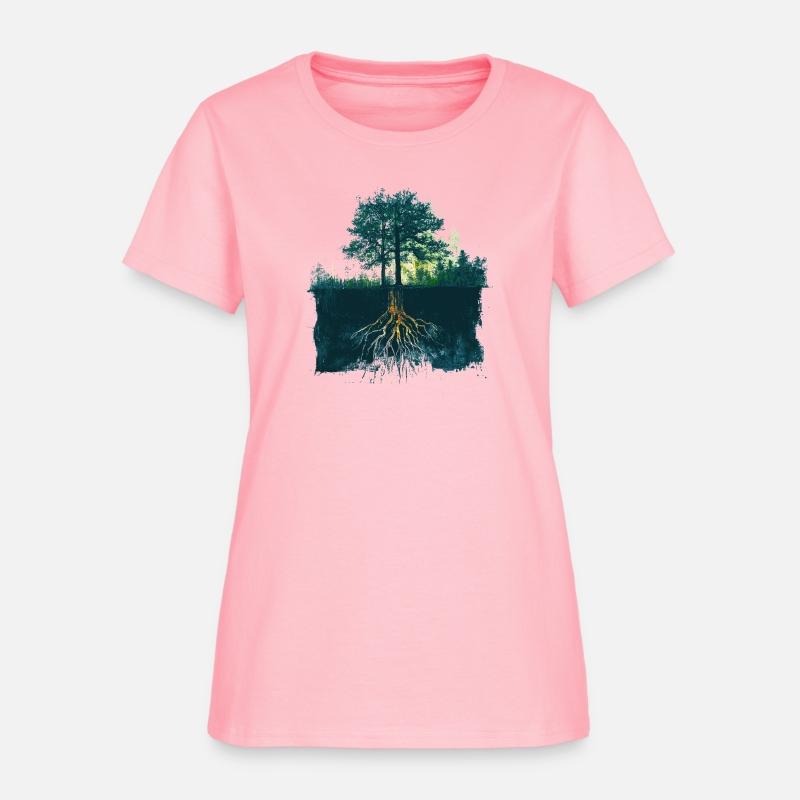 Rooted in Nature: Tree & Roots Graphic T-Shirt