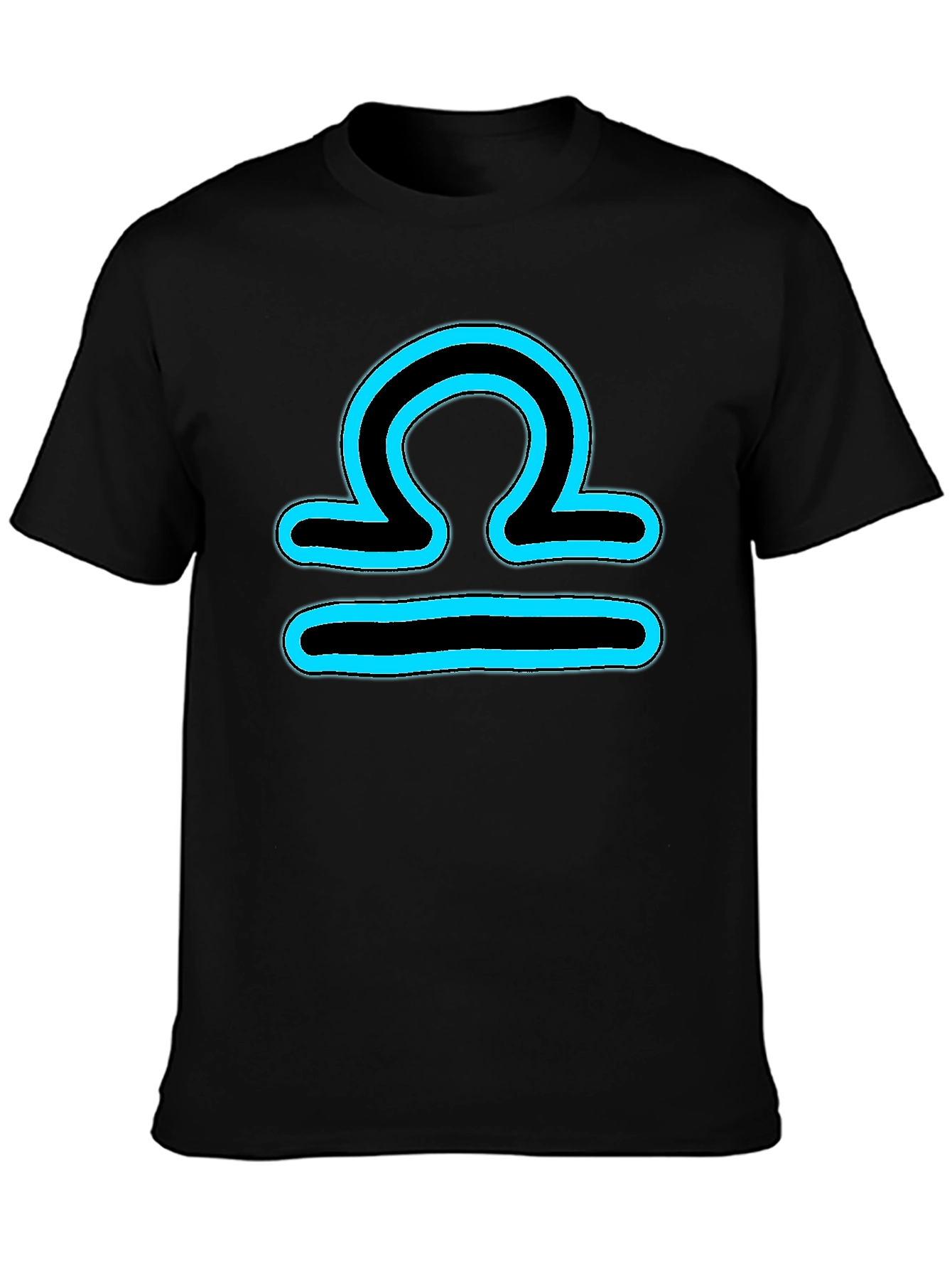 Libra Zodiac T-Shirt - Black Cotton Blend
