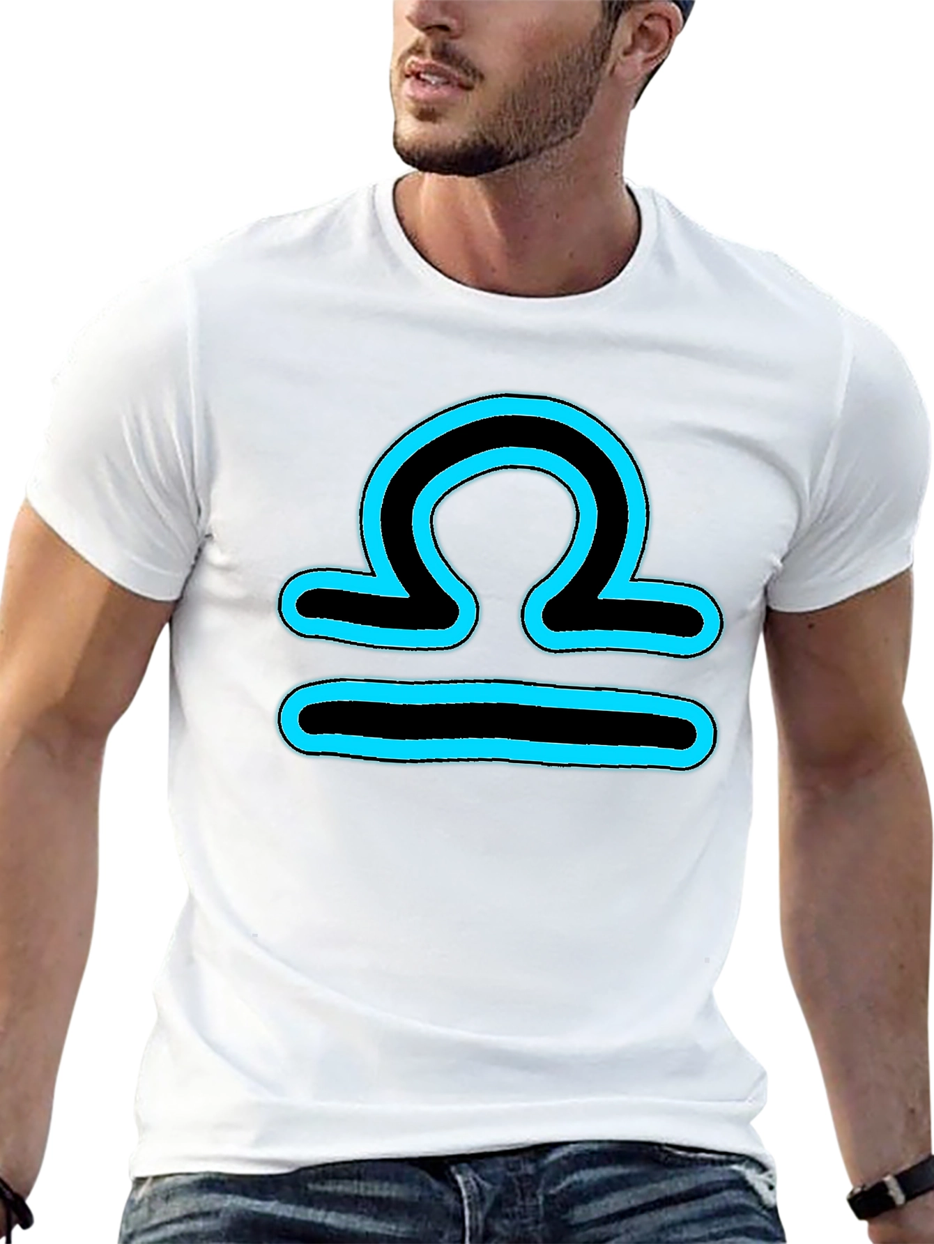 Libra Zodiac T-Shirt - Black Cotton Blend