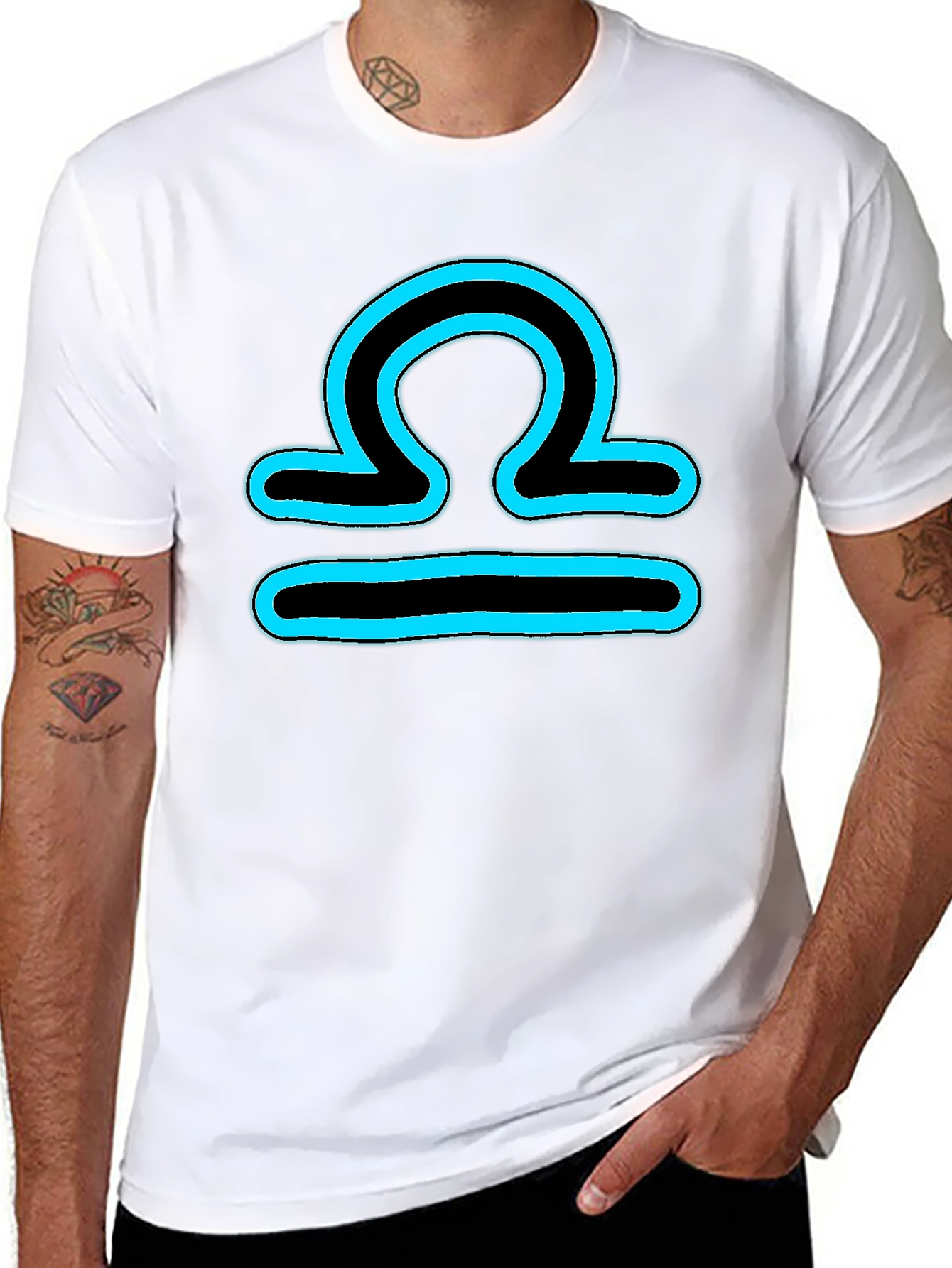 Libra Zodiac T-Shirt - Black Cotton Blend