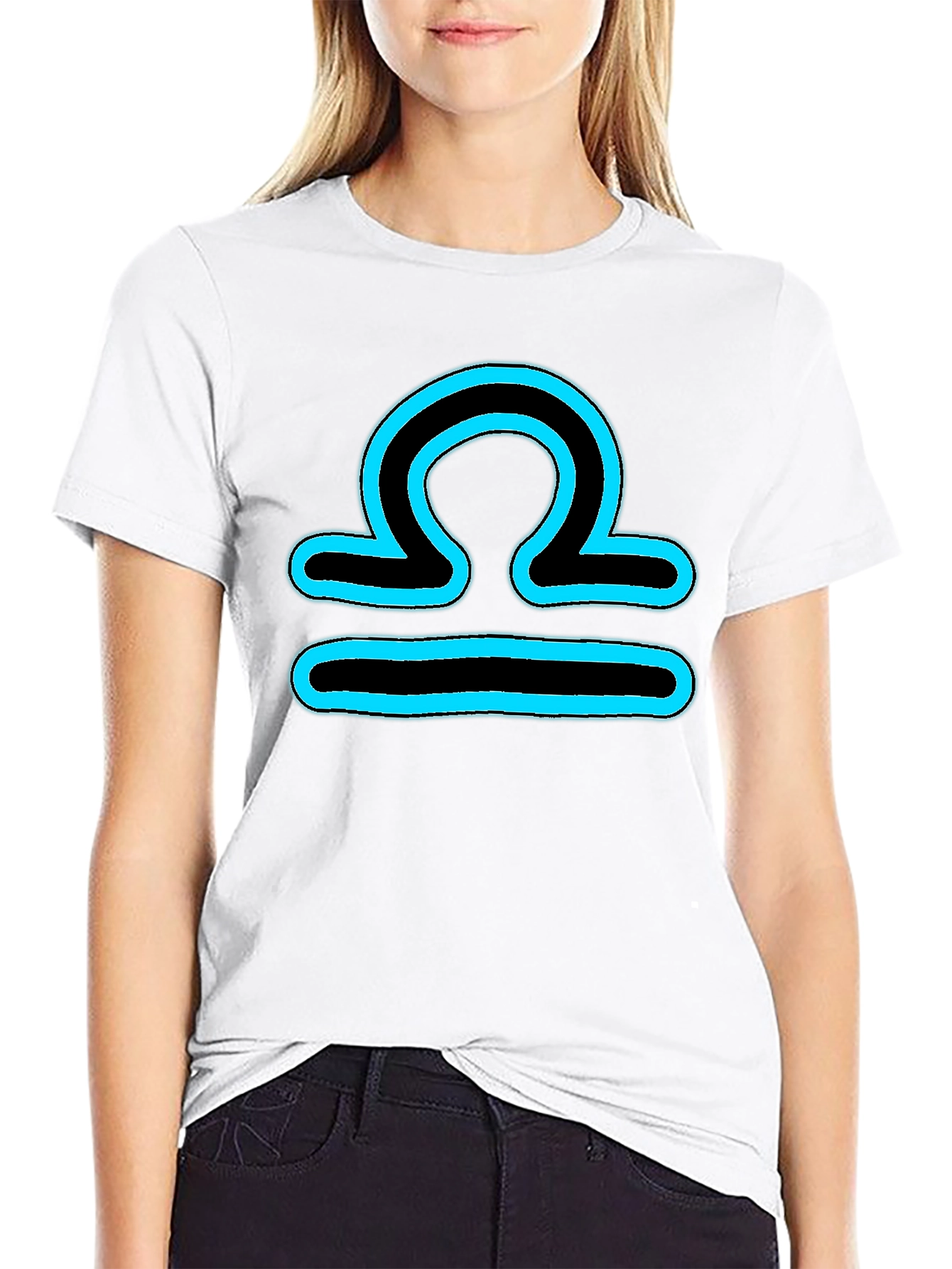 Libra Zodiac T-Shirt - Black Cotton Blend
