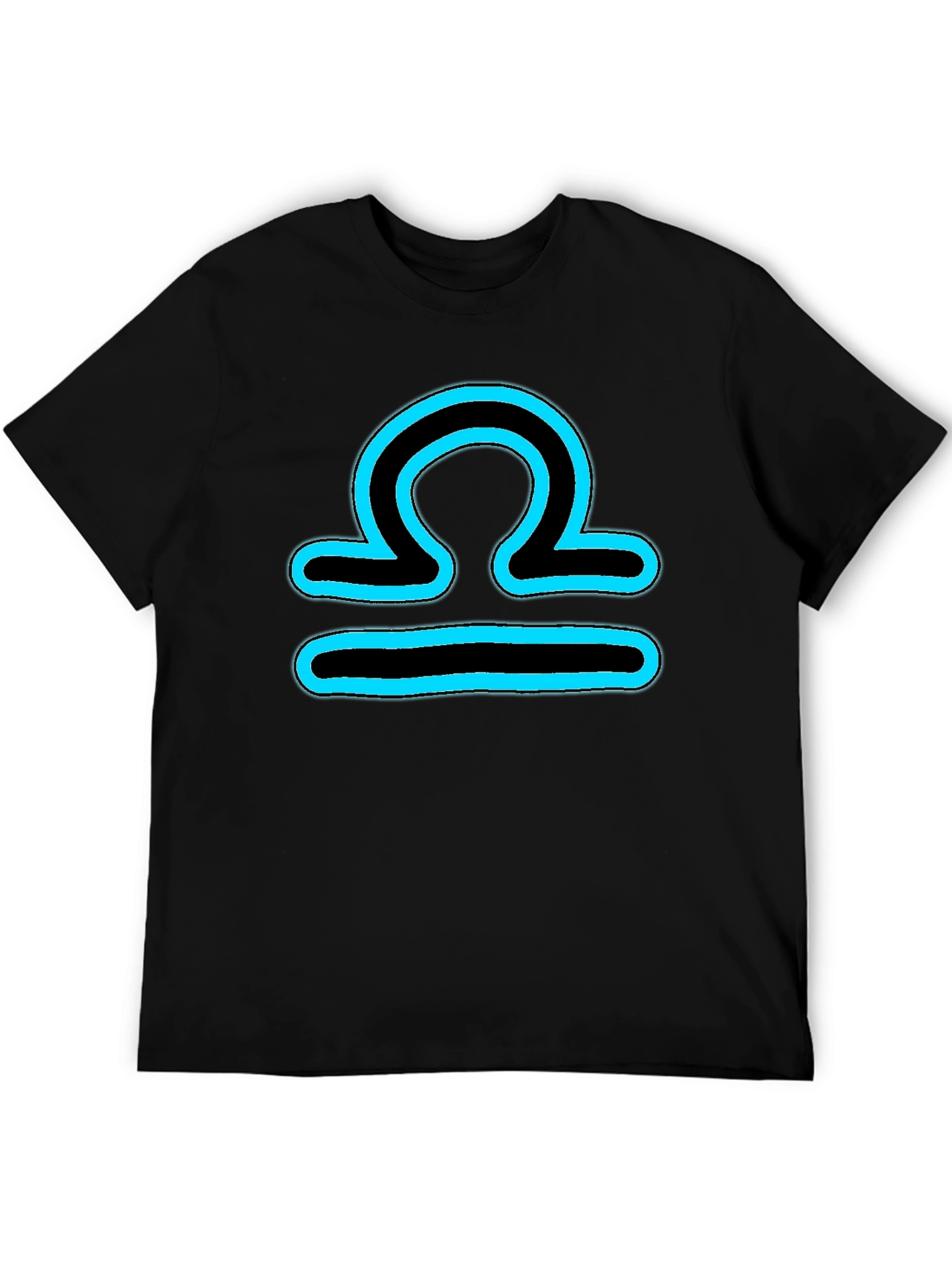 Libra Zodiac T-Shirt - Black Cotton Blend