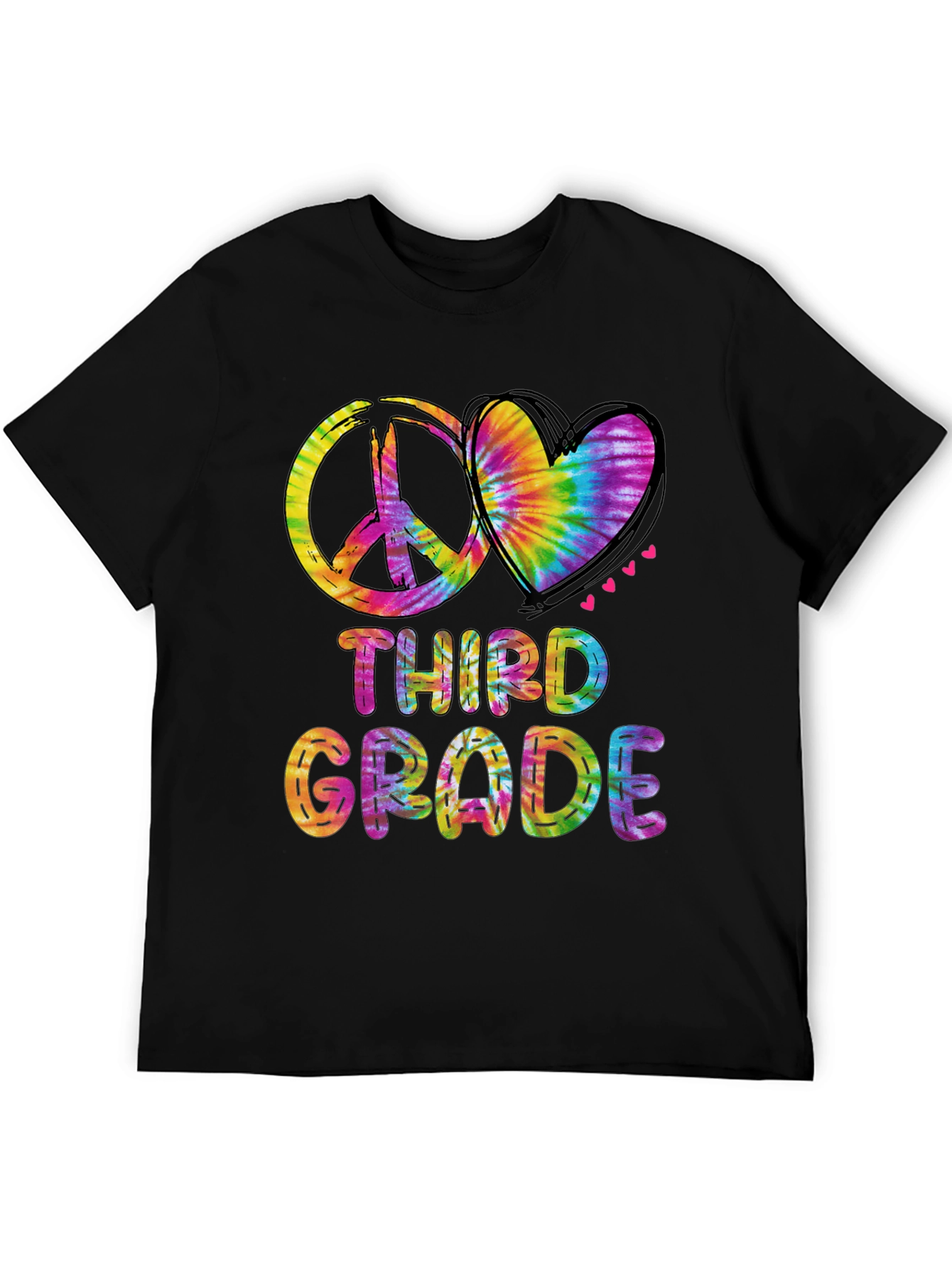 Third Grade Peace & Love Tie-Dye T-Shirt