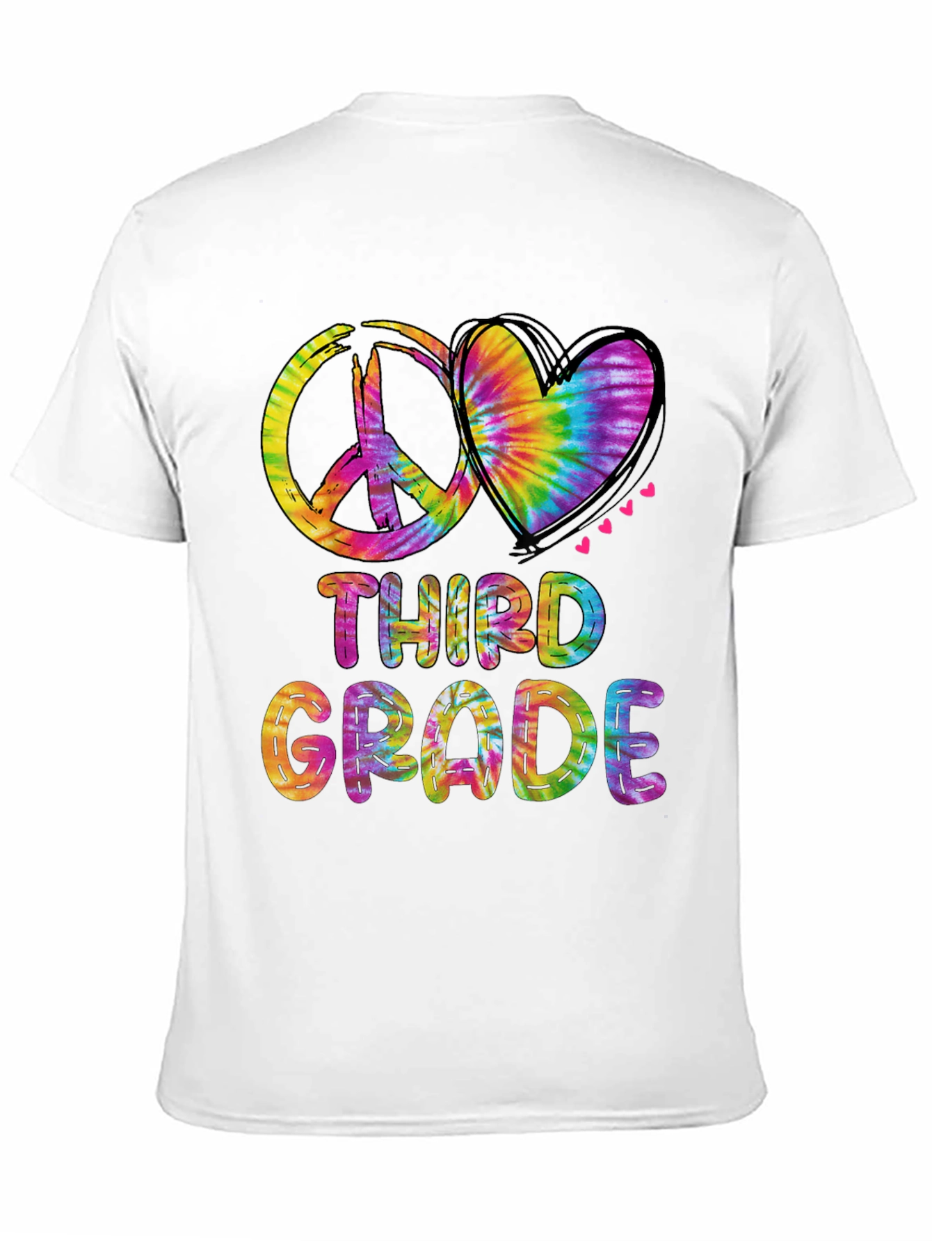 Third Grade Peace & Love Tie-Dye T-Shirt
