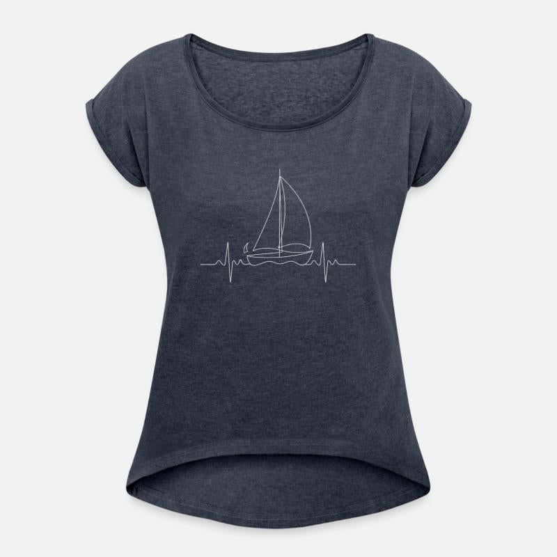 Sailboat Lover Heartbeat EKG Beach Adventure