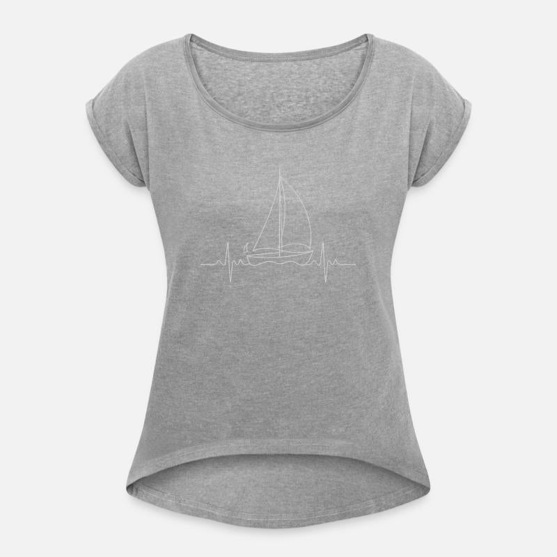 Sailboat Lover Heartbeat EKG Beach Adventure