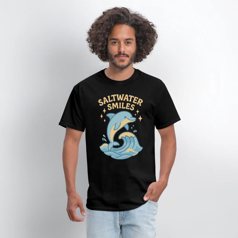 Saltwater Smiles | Cute Dolphin Wave Design