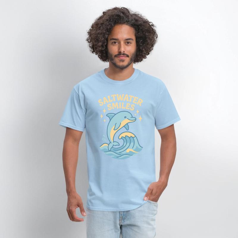 Saltwater Smiles | Cute Dolphin Wave Design