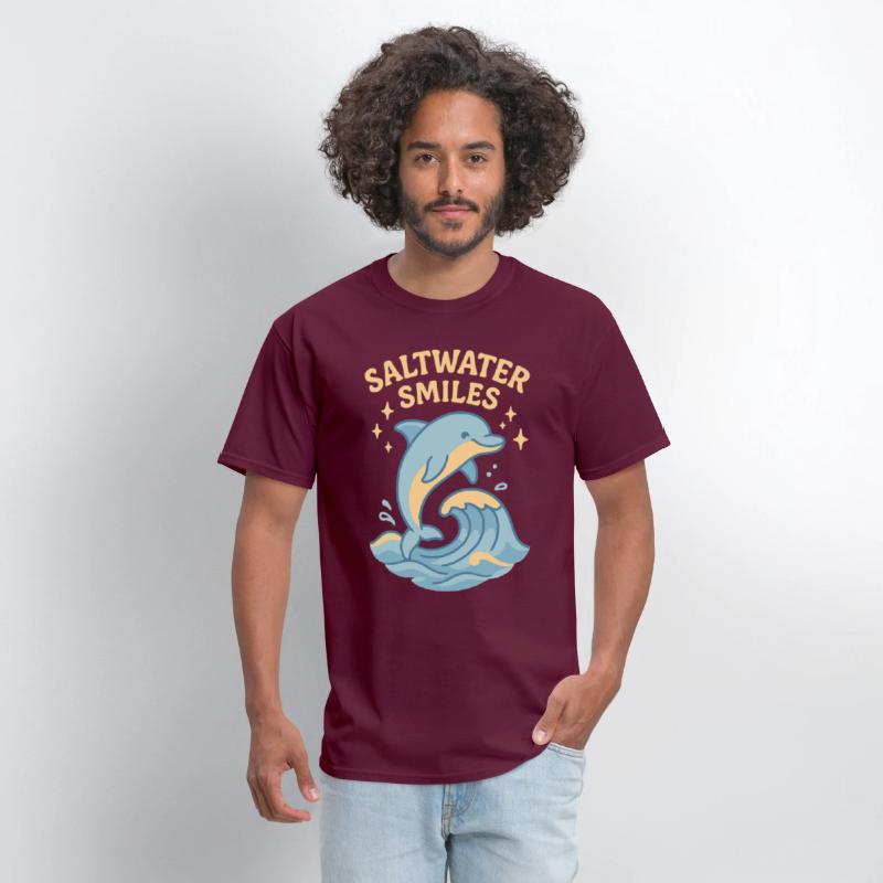 Saltwater Smiles | Cute Dolphin Wave Design