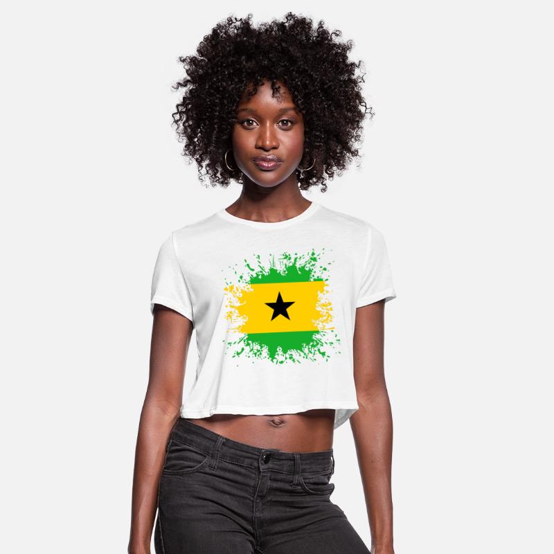 Sao Tome And Principe Flag Paint Splatter