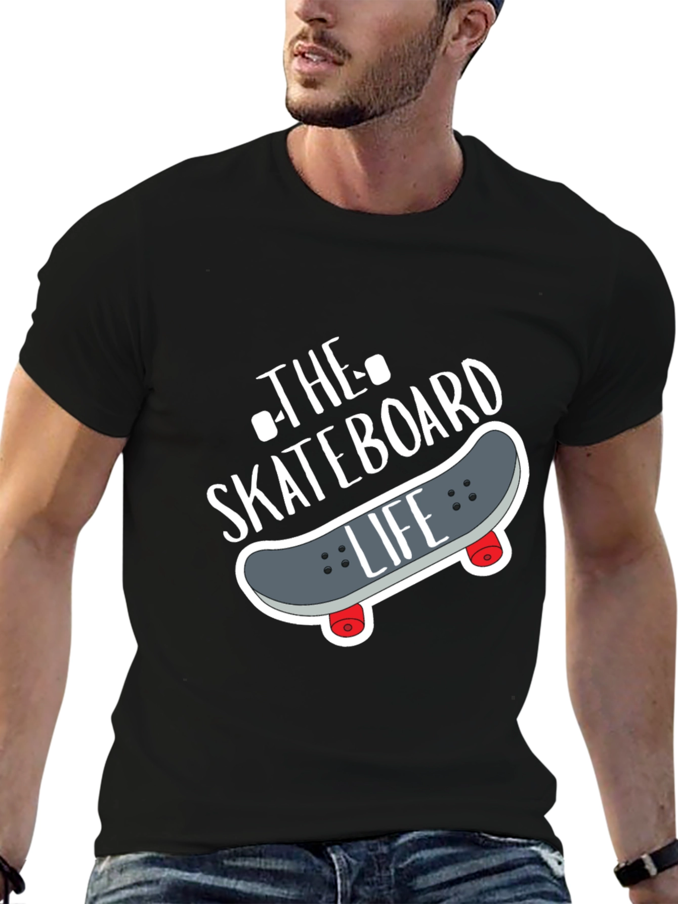 Skateboard Life Graphic Tee - Black