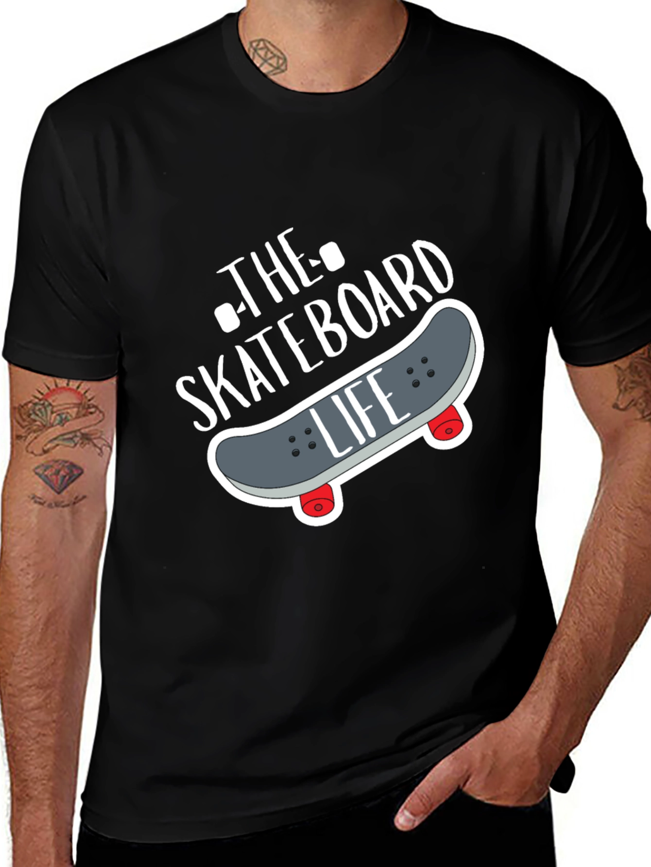 Skateboard Life Graphic Tee - Black