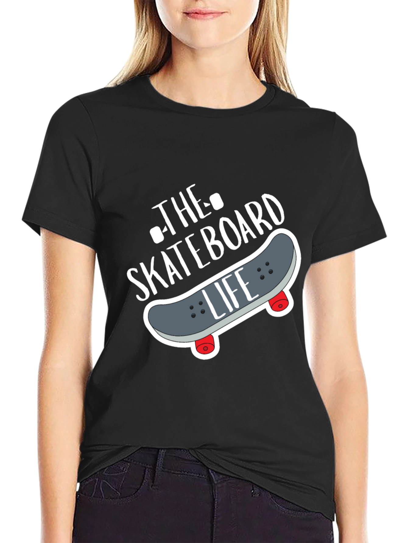 Skateboard Life Graphic Tee - Black