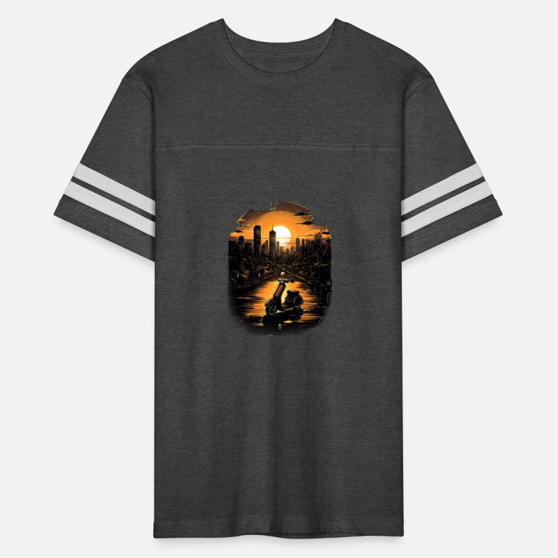 Scooter Motorcycle Moped Rider Vintage