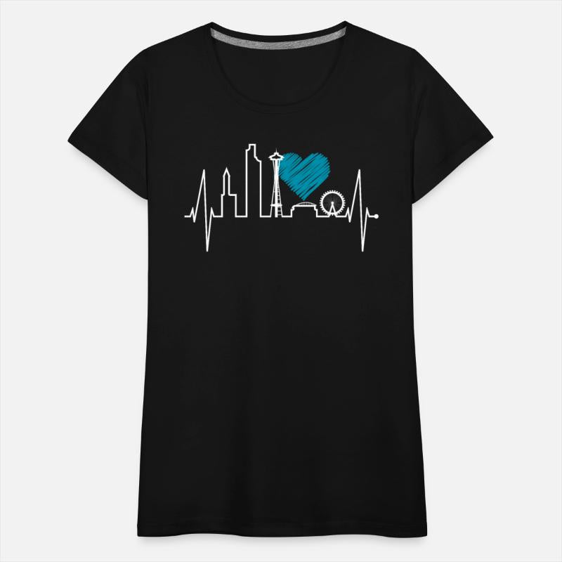 Seattle Skyline Heartbeat US Silhouette Heart Love