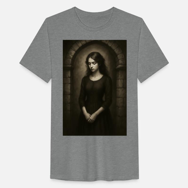 Sepia gothic portrait of a contemplative woman in