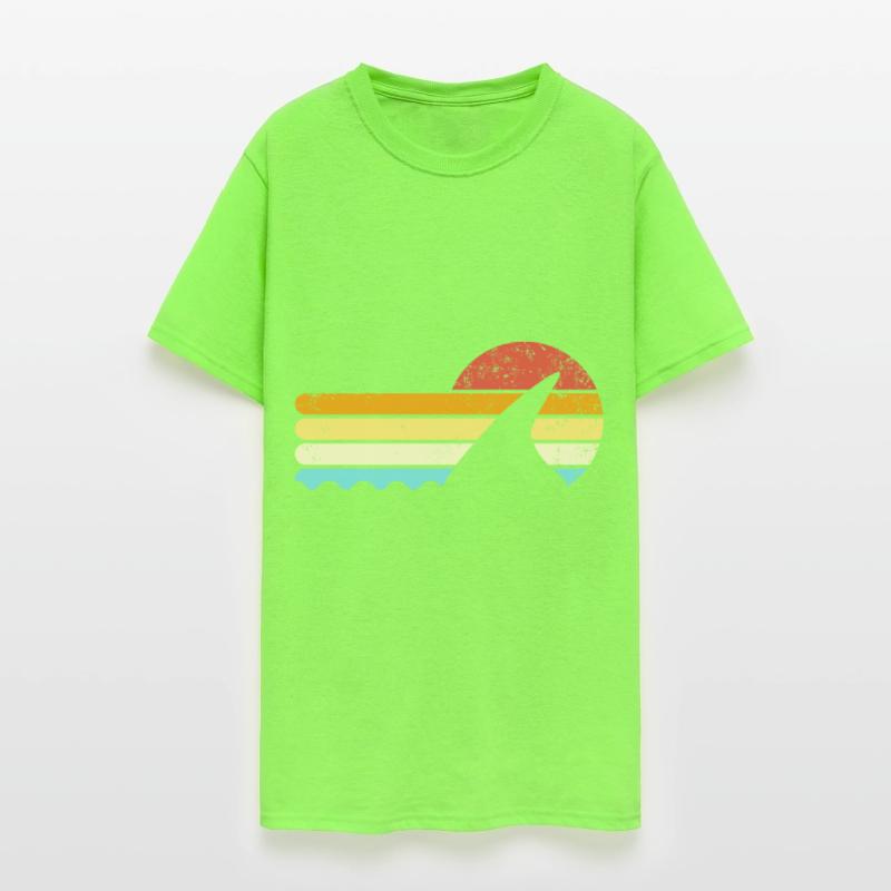 Sharks Fin Retro Sunset Vintage Shark Lover Retro