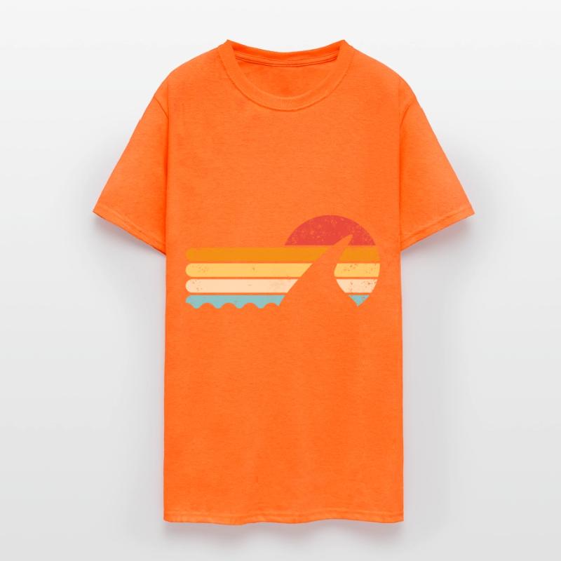 Sharks Fin Retro Sunset Vintage Shark Lover Retro