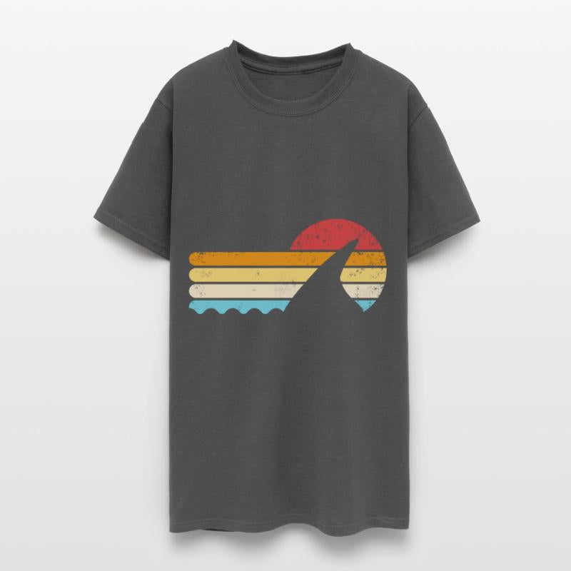 Sharks Fin Retro Sunset Vintage Shark Lover Retro