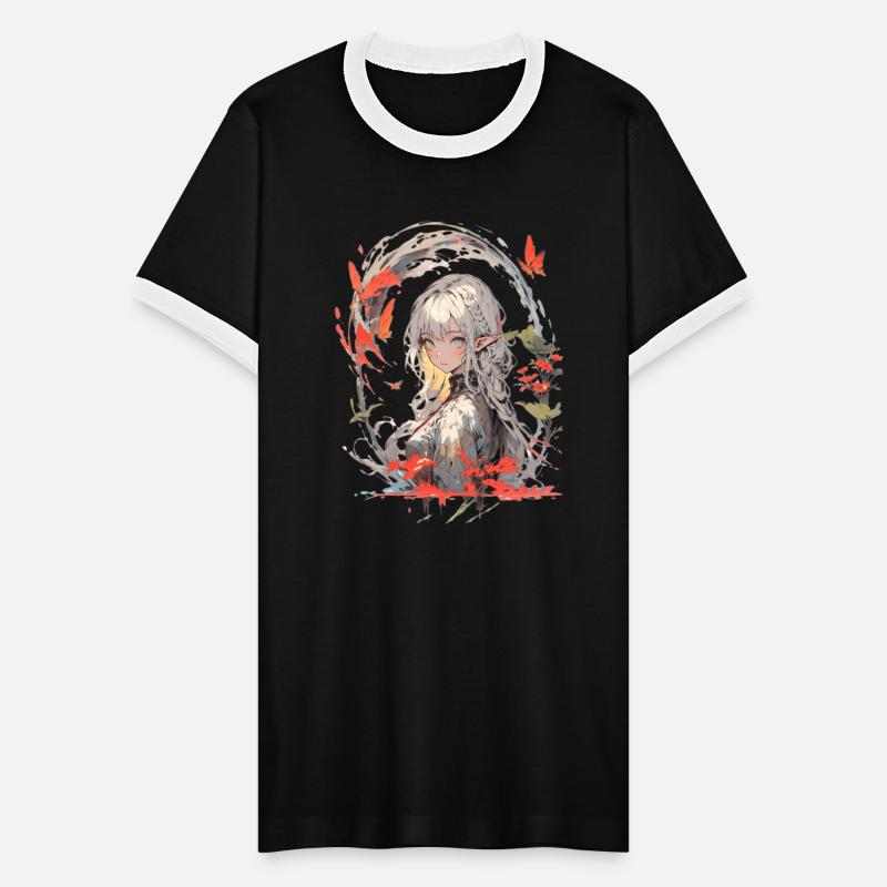 Silver hair Elf flowers and butterfly