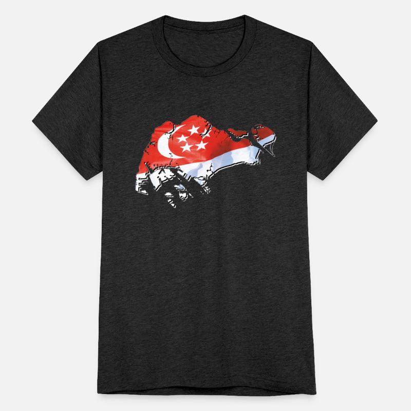 Singapore Flag in Singapore Map