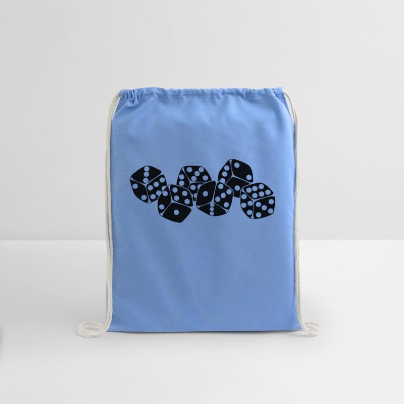 Six dice side by side