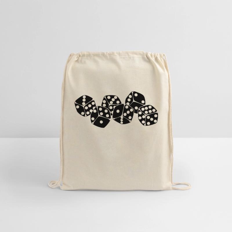 Six dice side by side