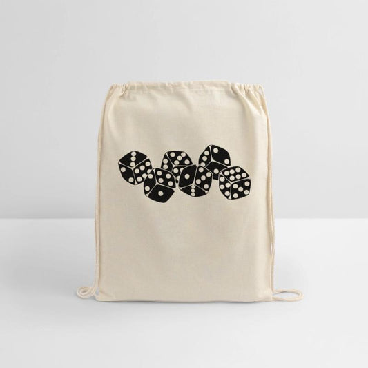 Six dice side by side