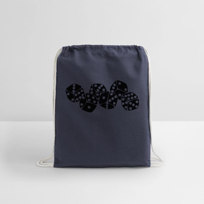 Six dice side by side