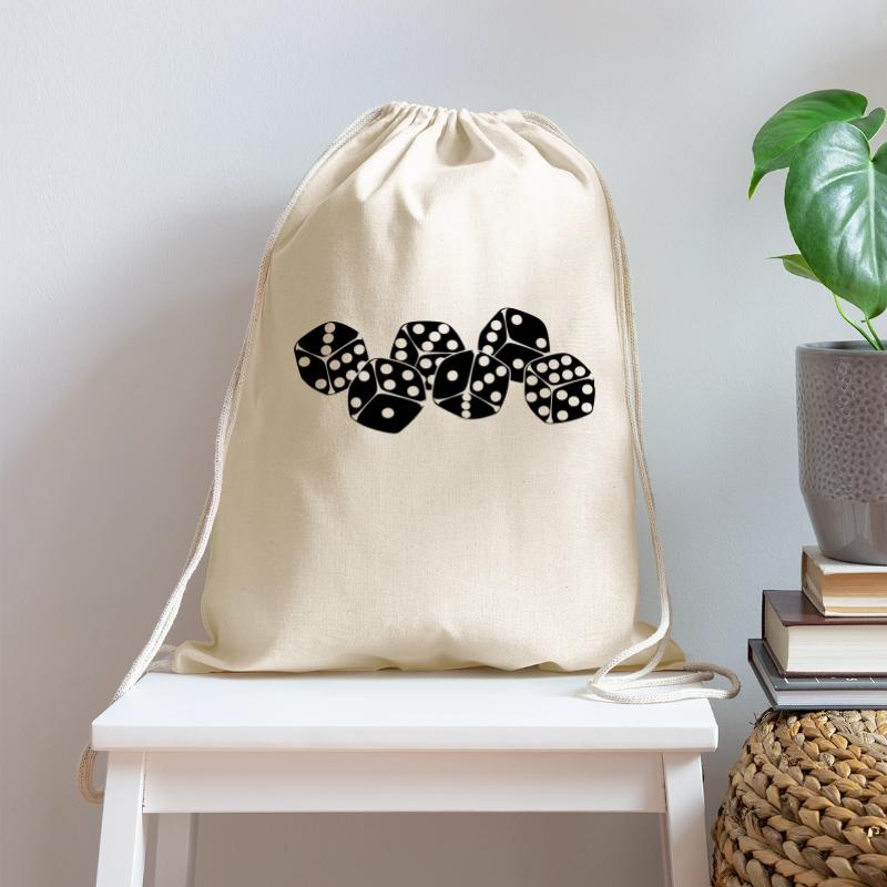 Six dice side by side