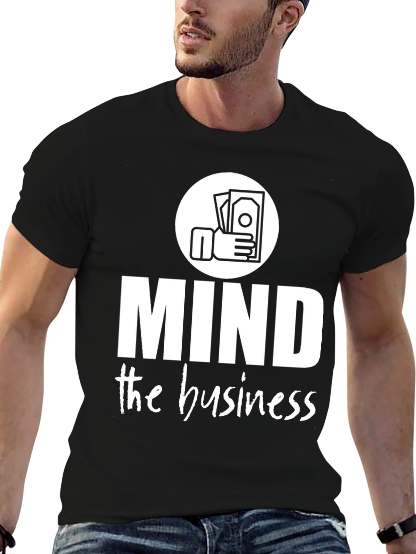 Mind the Business Graphic Tee - Black Cotton Shirt