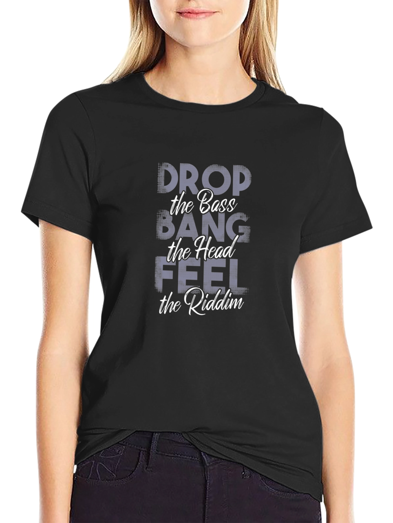 Drop the Bass Graphic Tee - Black Cotton T-Shirt