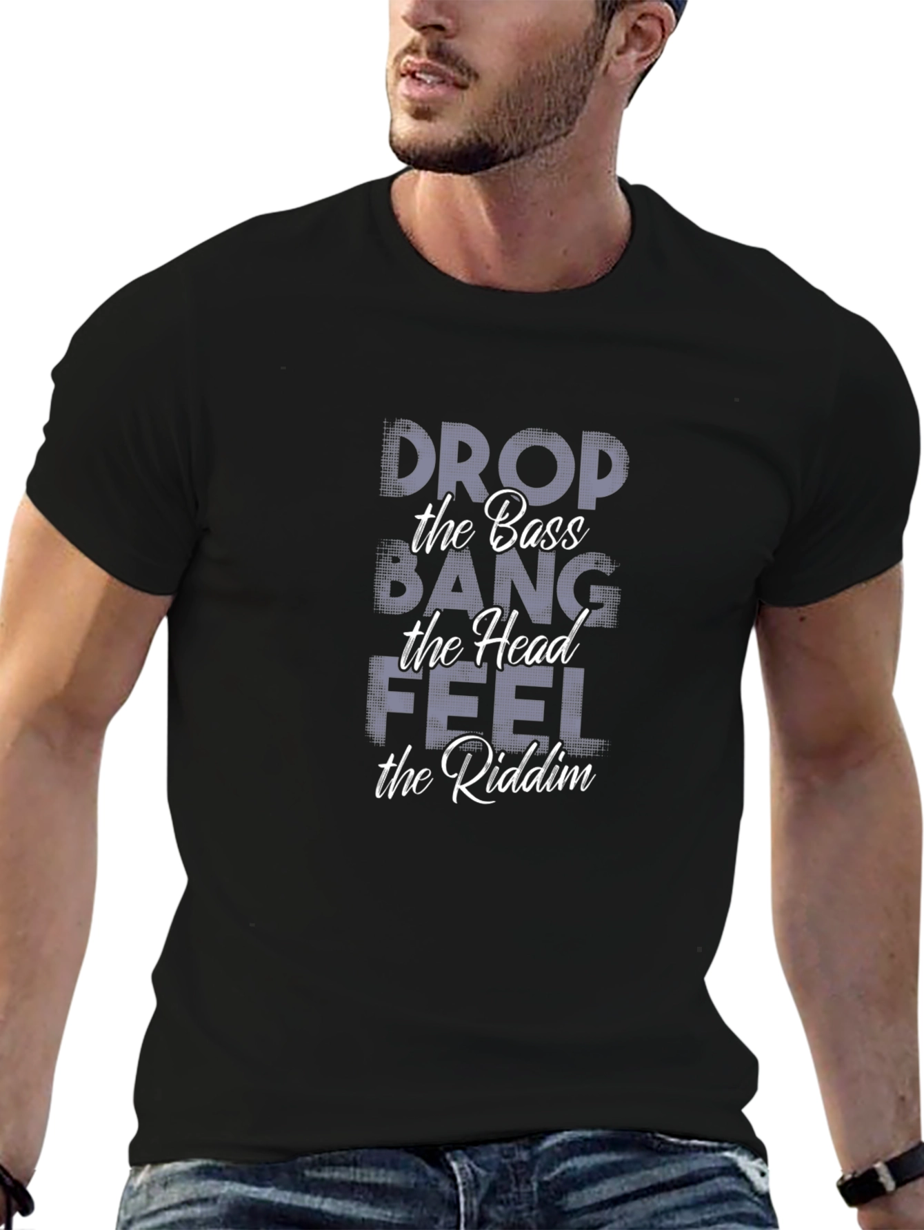 Drop the Bass Graphic Tee - Black Cotton T-Shirt